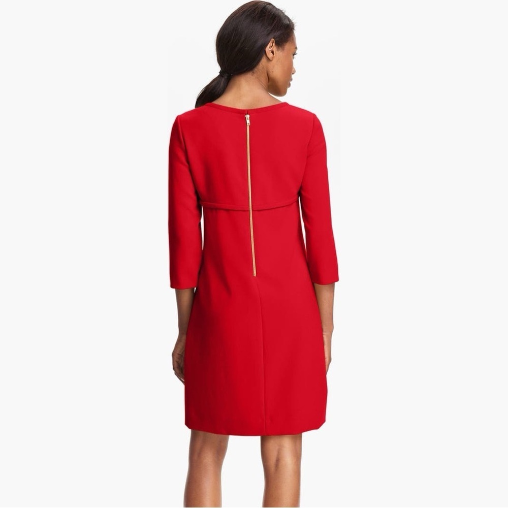 Tahari ASL Red Sheath Dress with 3/4 Sleeves - Picture 3 of 12